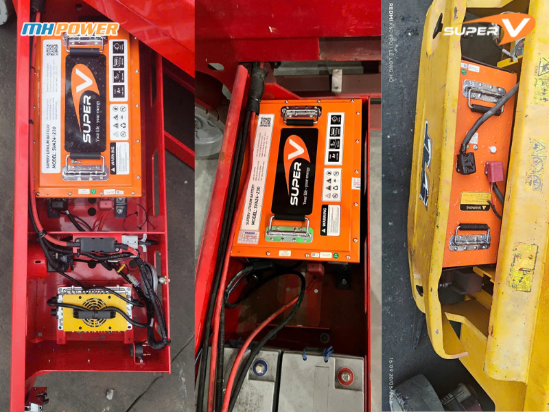 Pin lithium xe nâng SuperV phù hợp với nhiều dòng xe và thông số kỹ thuật khác nhau